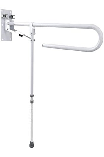 Stander Mondo Medical Bathroom Toilet Grab Bar - White Stainless Steel Foldable Toilet Support Aid Rail with