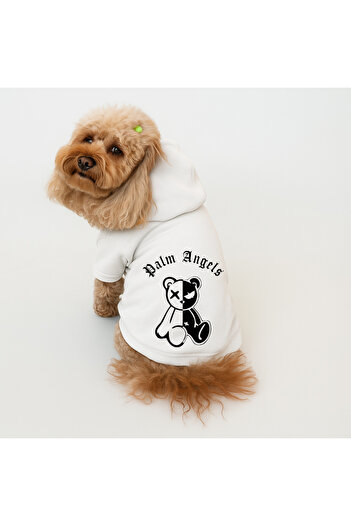 Buddy Store Cat and Dog Outfit Clothes - Printed White Sweatshirt Hoodie