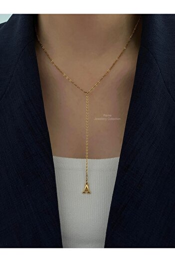 Raree Jewellery Minimal harf detaylı çelik zincirli y kolye