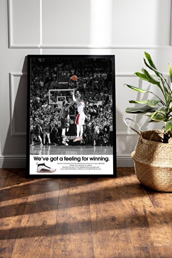 Saturn Damian Lillard Çerçeveli Tablo - Basketbol NBA Posteri Tablo