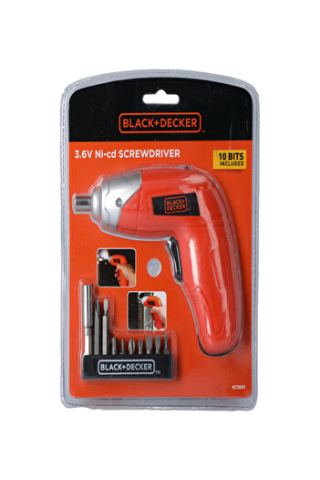 Black&Decker 3.6V Li-Ion Cordless Power Screwdriver Kit with 10-Piece Bit