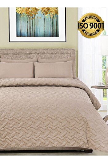 Master Home Textile Microfiber Bedspread Set Fits 200 x 200 cm Double Size Bed 4Pcs King Size Compressed Comforter Set