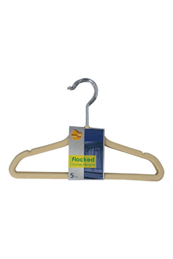 HONEYBEE 5-Piece Flock Hanger Silver and Beige