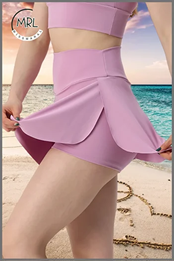 missmaral Lilac Sea Pool Sports Beach Shorts High Waist Toning Quick-Drying Special Design Beach Shorts