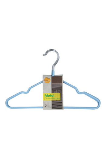 HONEYBEE 5-Piece Cloth Hanger Blue and Silver