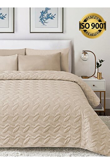 Master Home Textile Microfiber Bedspread Set Fits 200 x 200 cm Double Size Bed 4Pcs King Size Compressed Comforter Set