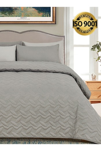 Master Home Textile Microfiber Bedspread Set Fits 200 x 200 cm Double Size Bed 4Pcs King Size Compressed Comforter Set