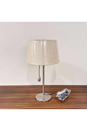 Siera Beige Nickel Shade Round Lampshade with Reading Light T8122