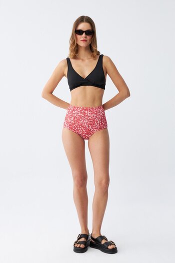 Akbeniz Women's Padded High Waist Bikini Set - Black