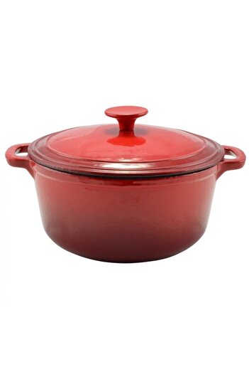 Perfect Home Enameled cast iron pot with lid 24 cm, 4L – Perfect Home 12012, red, preserves flavors