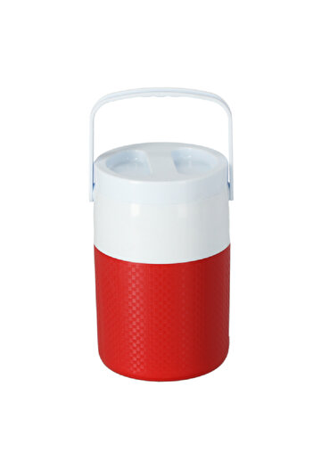 Cosmoplast Keep Cold BPA-Free Cooler Jug with Handle Red and White 1 Gal