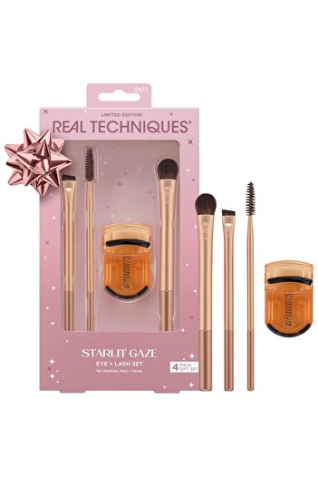 Real Techniques Real Techniques Starlit Gaze Eye + Lash 4 Piece Holiday Gift Set, Eye Makeup Brush Set For Eyeshadow