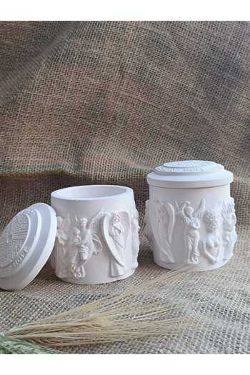 No8 Seramik Stüdyo Decorative Box with Angel Figure