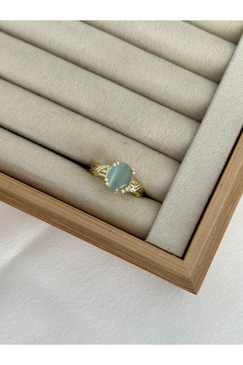 ringbox Kedigözü Taşlı Buz Mavi Yüzük
