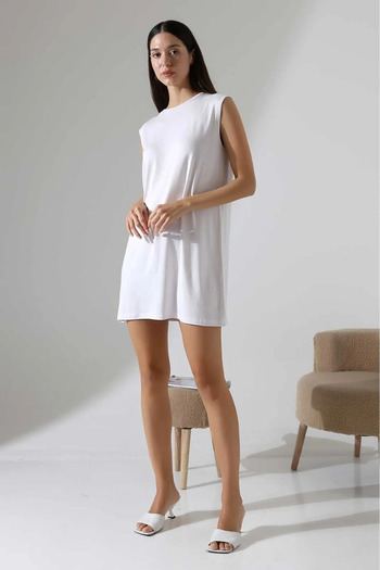 MUZOTEX Short Sleeveless Dress Lining 100% Cotton Underwear Underskirt