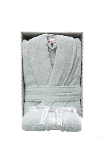 Özdilek Özdilek Colourist Şalyaka Bathrobe + Head Towel - Water Green