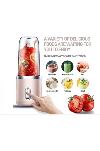 COOYA Mini Blender, Rechargeable Blender with 6 Blades, Portable Smoothie Mixer for Home Office Gym (Pink)