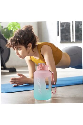 COOYA Motivational Water Bottle Drinking Water Bottle with Straw, Time Marker & Handle Gym Water