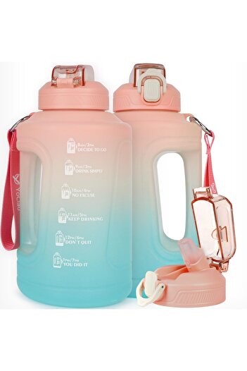 COOYA 50oz/1.5 Liter Sports Water Bottle with Straw and Handle and Wild Mouth.