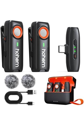 Generic Hohem MIC-01 Lavalier Microphone for Android, Type-C, Plug-Play, DSP Noise Cancellation, Wireless MI