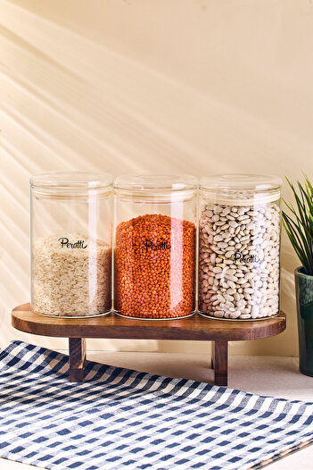 Perotti Fraser 3 Pcs 850 ml Borosilicate Glass Jar 10X15 cm