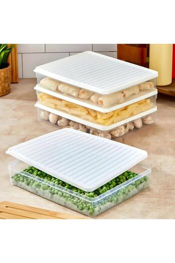 bigmate 2-Piece Transparent Storage Container 2X2.5 Lt Bgmt2225 Microwave Refrigerator and Freezer Compatible Organizer