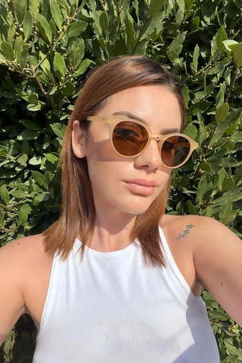 Tonny Black Women's Gold Soft Retro Round Sunglasses