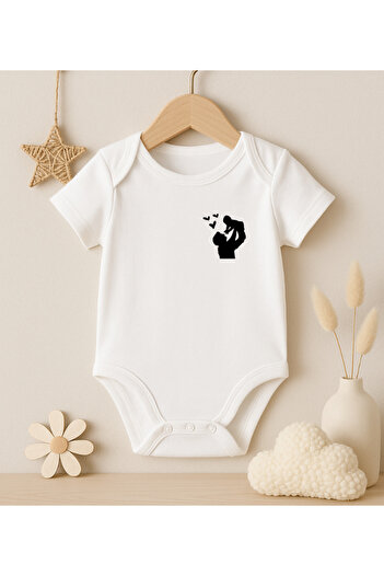 MODAT Heart Father Daughter Minimal Printed Baby Bodysuit
