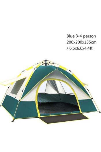 COOYA Travel Family Rainproof Windproof 1-4 Person Fully Automatic Tent Camping Sunshade Awning Shelter