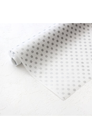 Bimotif Package Paper, Metallic Polka Dot, Silver-White, 50X70 cm 15 Pcs