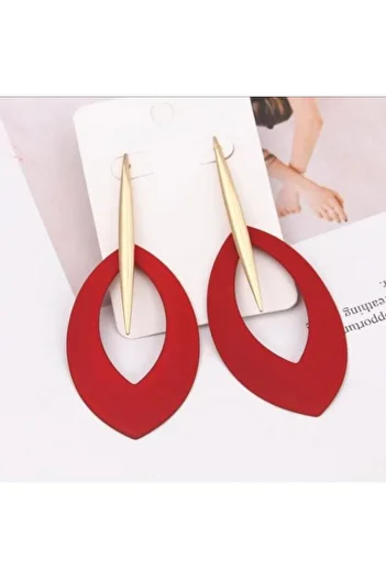 Kelan Cercei fashion ovali roșu și auriu – stil Korean