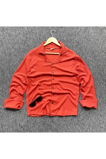 Pablomoda Men's Shirt Wrinkle Fabric Long Sleeve Without Pocket