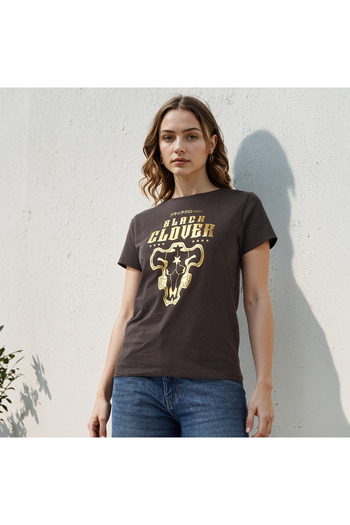 SP Characters Black Clover Print Crew Neck T-shirt