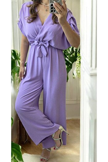 GLAMSI Women's Jumpsuit with Short Sleeves and Drawstring Waist – Casual & Modern Style