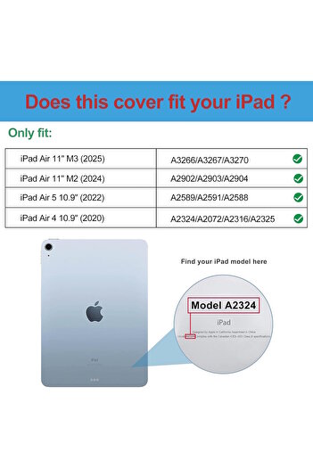 m.tk moveteck iPad Air 11 Inch M2 M3 Air 4Th 5. 6. Generation Magic Keyboard Slim Case Cover with Magnet Lock Holder