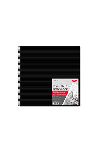 daço Daco Sketch Pad, 30x30 cm, 80 Tabs, 110 gsm, Black Paper