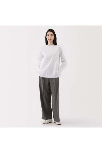 Muji Quick Dry Broadcloth Long Sleeve Blouse