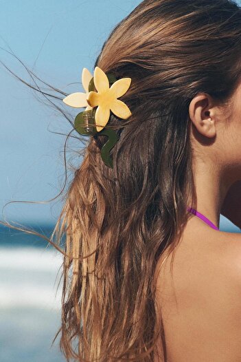 New Obsessions Luxury Acetate Floral Latch Hair Clip