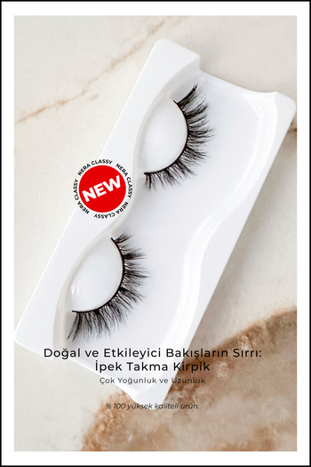 Nera Classy Tekrar Kullanılabilir İpek Takma Kirpik, Takma Kirpik Ultra Hafif