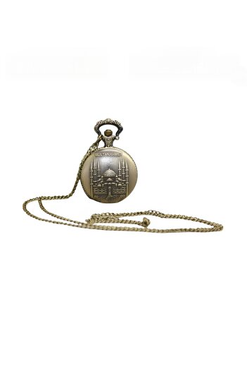 Wolawood Nostalgic Ottoman Style Sultanahmet Mosque Chain Pocket Watch – Vintage Special Gift with Metal Chain