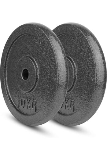 Delta Power Delta Power Cast Iron Weight Plates - Perfect Weight Set for Bodybuilding and Powerlifting 2 x 10kg