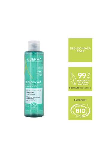 A-DERMA Biology AC Purifying Foaming Cleansing Gel, 200 ml