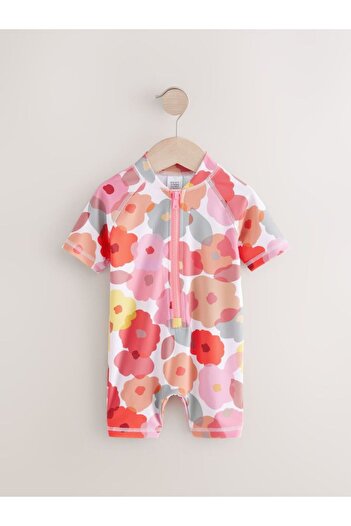Next Baby Pink Floral Baby Girl & Kids Sun Resistant 50+ Upf Swimsuit