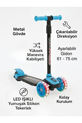Scooter Cool Wheel Işıklı 3 Tekerlekli Scooter Twist With Light