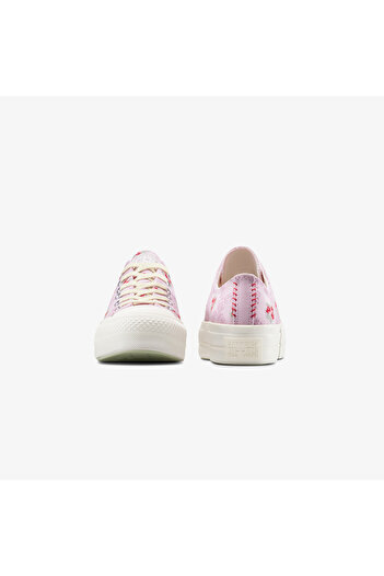 Converse Converse Chuck Taylor All Star Lift Rose Cross Stitch Unisex Pembe Platform Sneaker