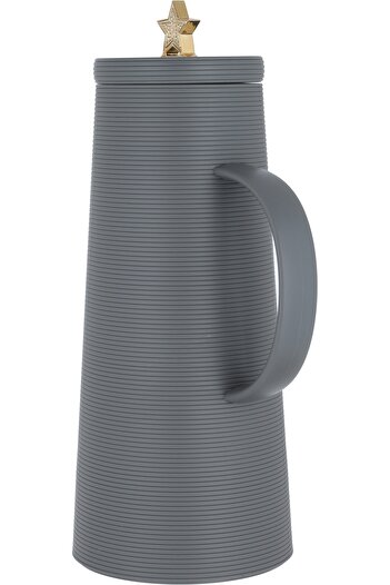 Alsaif Gallery Royal Flask with Star Lid 1L, Dark Gray
