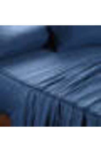 Comfy 3Pcs King Size Flat Cotton Bedsheet set - Dark Blue