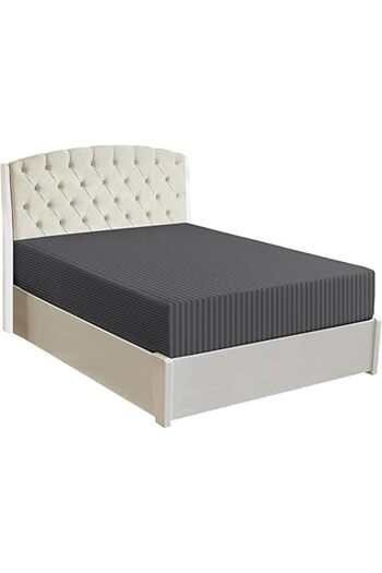 Comfy 3Pcs King Size Fitted 300tc Cotton Bedsheet set - Grey