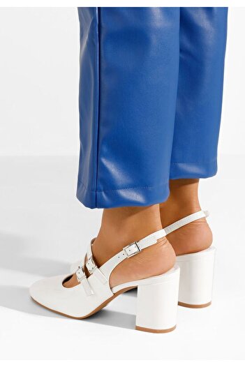 B T Shoes Izalda white patent leather high heel shoes