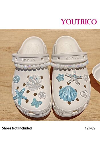 Youtrico 12pcs Ocean Starfish Jibbitz Charms for Slipper Ornament